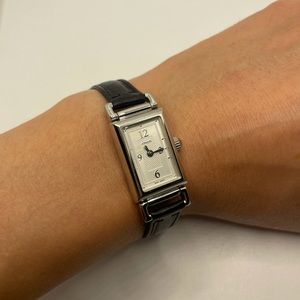 Coach Black Leather Skinny Watch